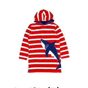 Mini Boden Shark Appliqué Toweling swim cover